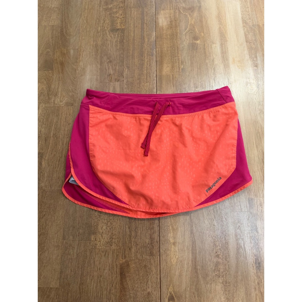 Patagonia Strider Skirt Womens Small Pink Orange Running Hiking Athletic Skort